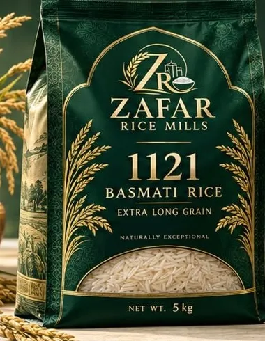 1121 Basmati retail pack, net weight 5 kg shown