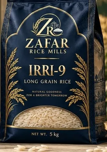 IRRI-9 retail pack, net weight 5 kg shown