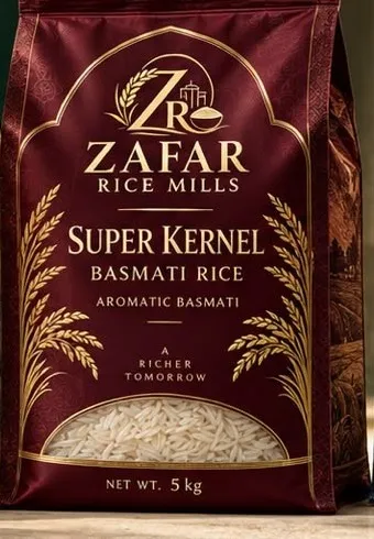 Super Kernel Basmati retail pack, net weight 5 kg shown
