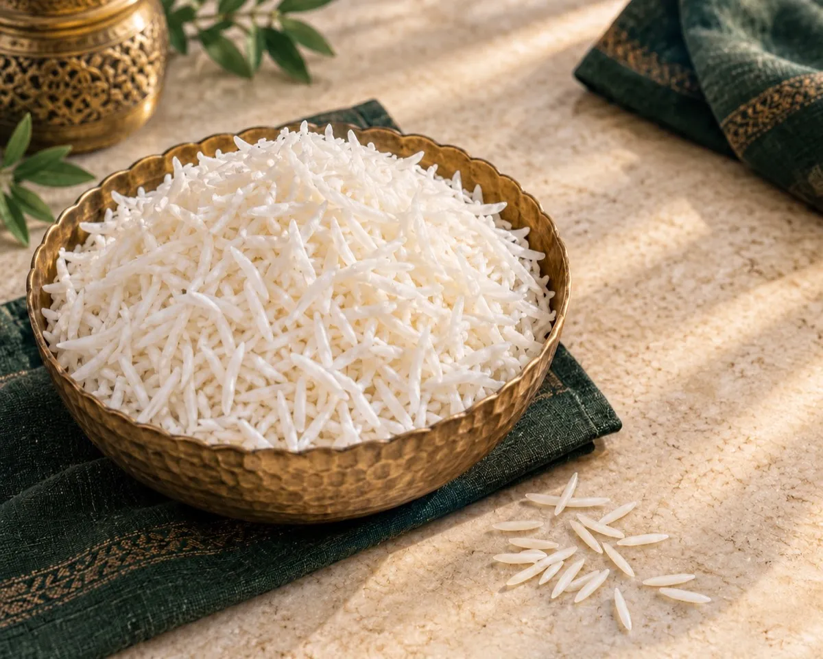 Bowl of Super Kernel Basmati rice.